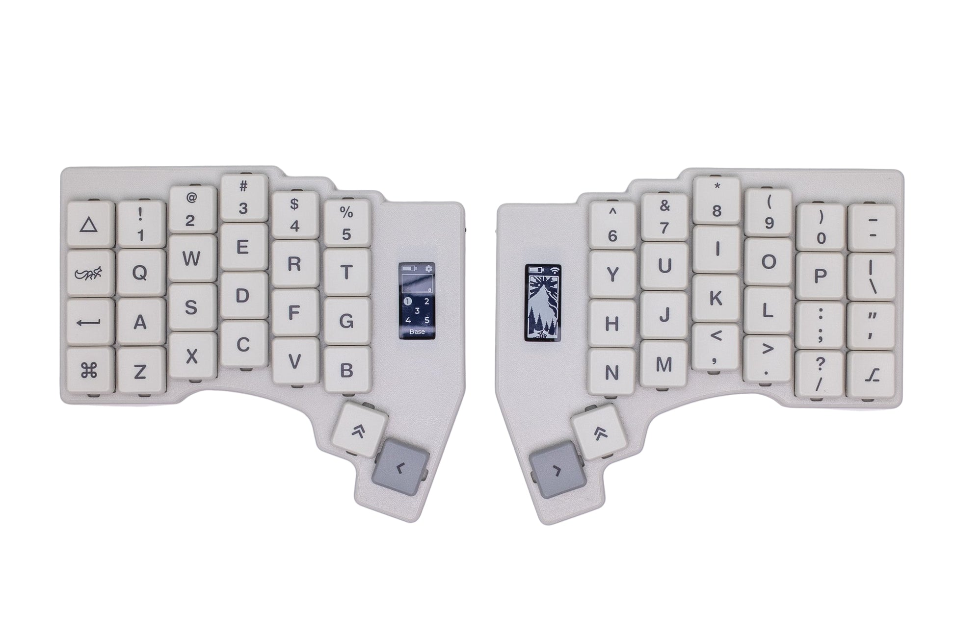 Mantaray Pro Wireless keyboard in white on a white background.