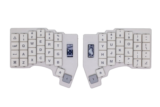 Mantaray Pro Wireless keyboard in white on a white background.